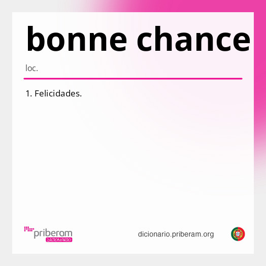 Significado de bonne chance